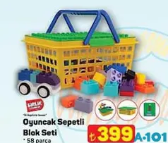BİRLİK OYUNCAK SEPETLİ BLOK SETİ 58 PARÇA fiyat ve kampanya bilgisi